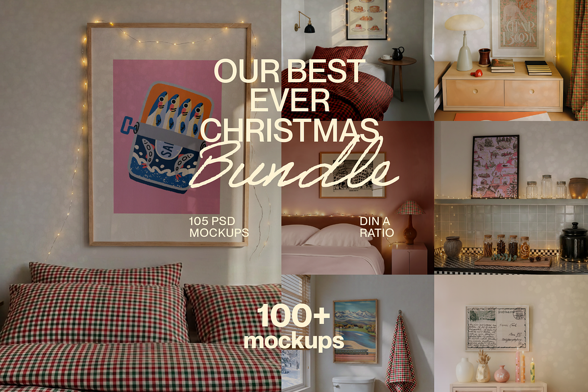 Our Best Ever Christmas Bundle 100, a Household Mockup by WasMockups (Photo 1 of 11)