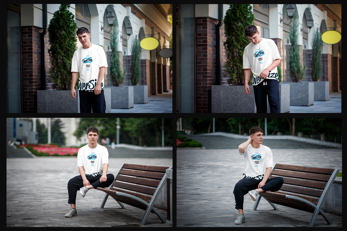 8 Oversized T-shirt Mockup.Urban Style