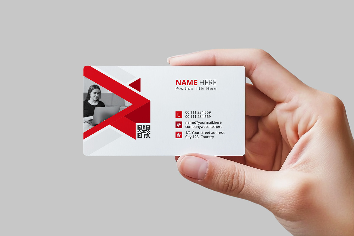 Red Stylish Business Card Template, a Business Card Template by VectStock (Photo 3 of 5)