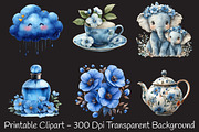 Cute Sky Blue Mother's Day Cliparts, an Illustration by RobertsArt (Thumbnail 7 of 7)