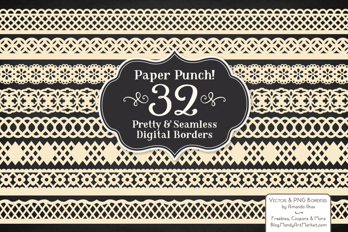 Cream Lace Clipart Borders, an Illustration by Amanda Ilkov (Photo 2 of 5)