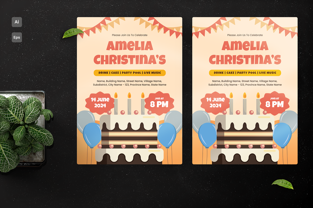 Cake Lover Birthday Party, an Invitation Template by Annora Studio (Photo 2 of 4)