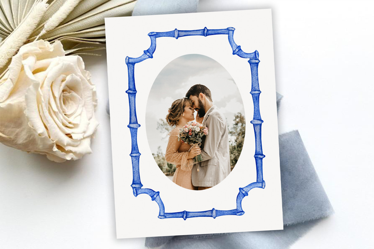 Watercolor Blue Bamboo Frames, an Object Graphic by SvetaArtStore (Photo 2 of 5)