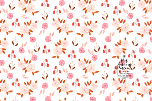 Red Autumn Gouache Patterns