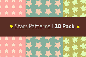 Stars Patterns 10 Pack(AI, PNG, JPG)