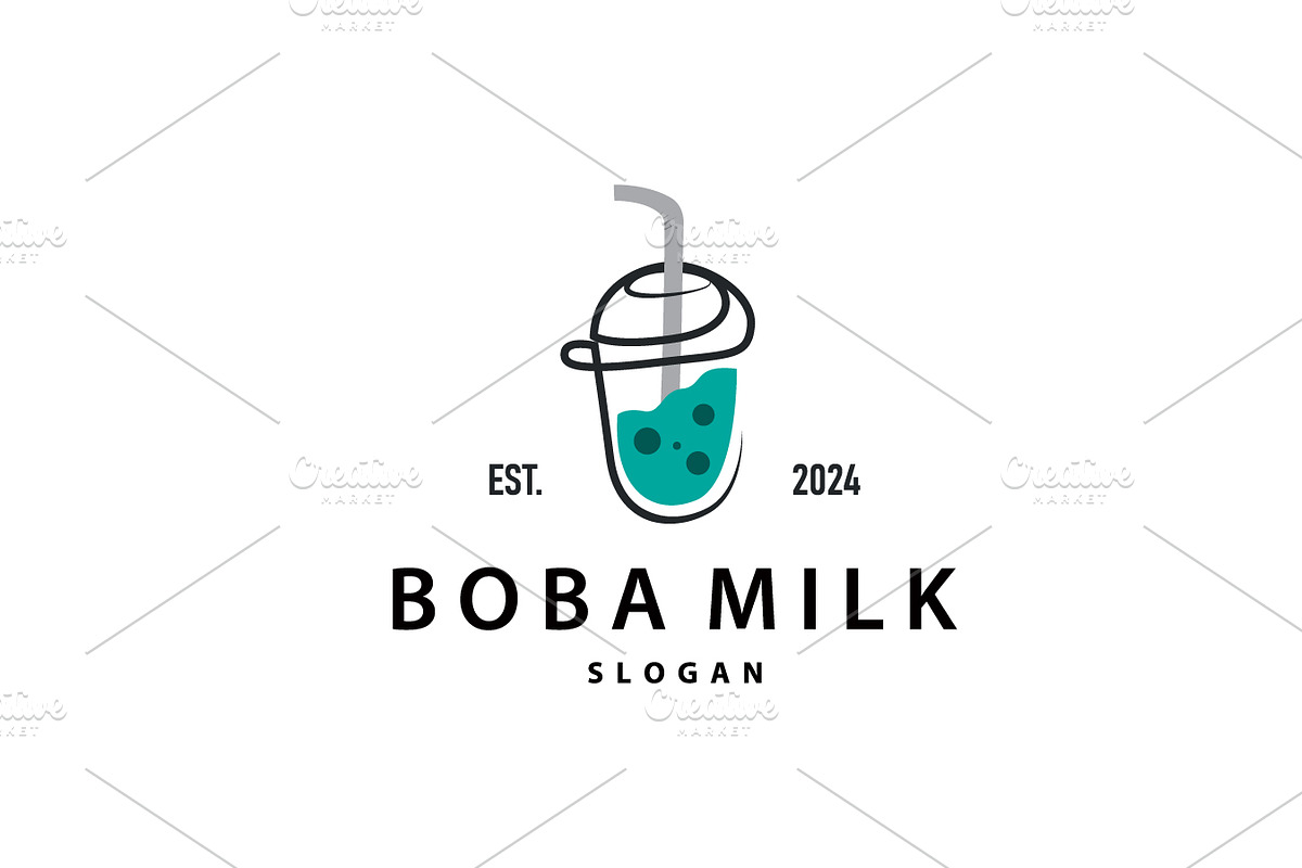 Boba Drink Logo, Milk Tea Cute Boba, a Branding & Logo Template by Maylianaw28