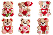 Faux Yarn Valentine's Day Teddy Bear, an Illustration by Designworld (Thumbnail 2 of 5)
