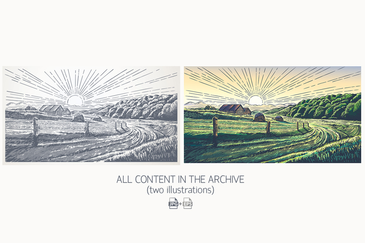Rural landscape with village, a Food Illustration by Countryside life (Photo 4 of 7)