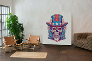 Uncle Sam Skull Illustration Pack, a Decorative Illustration by TheBlackPixelCo (Thumbnail 4 of 9)