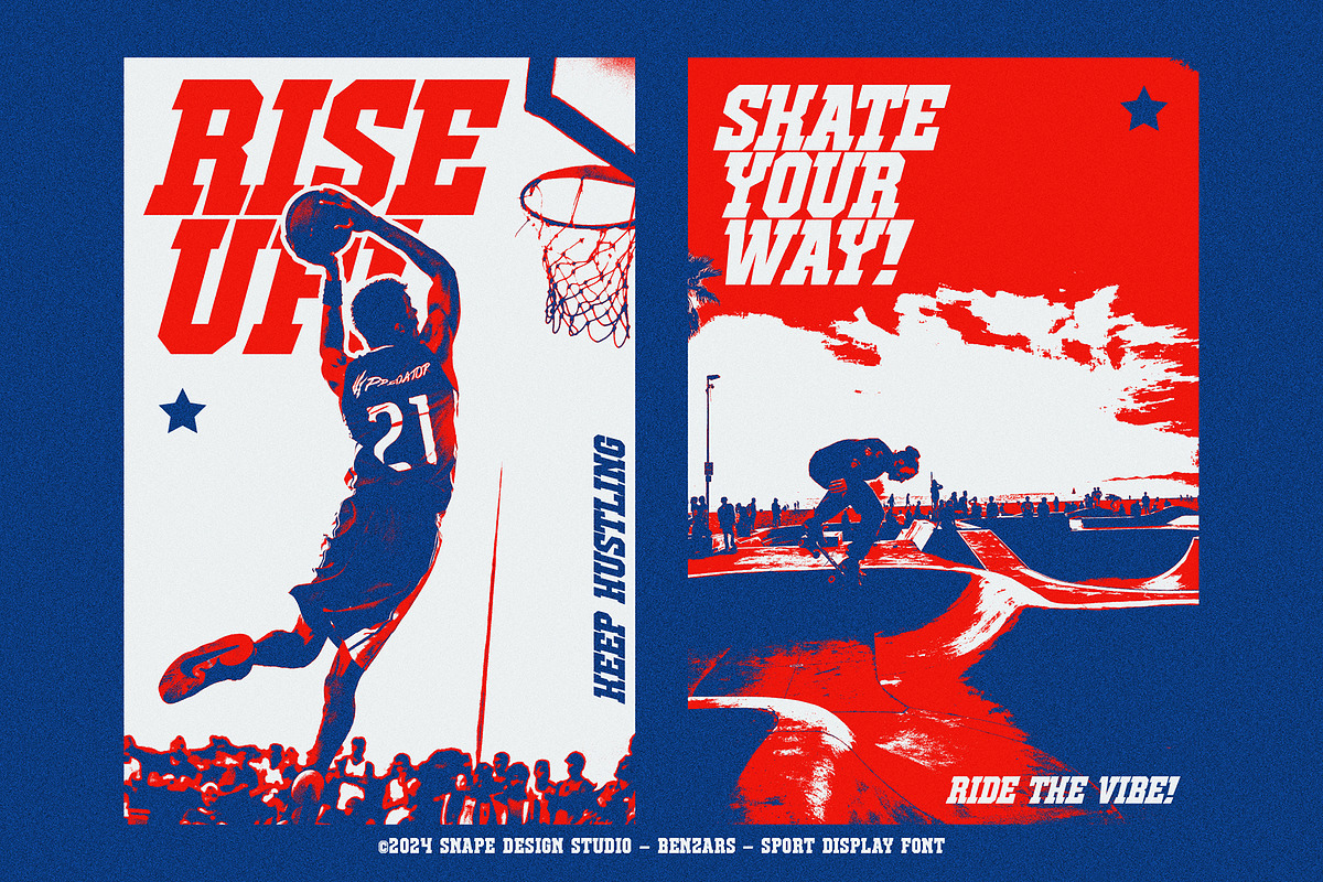 Benzars - Sport Display Font, a Serif Font by Snape Design Studio (Photo 9 of 12)