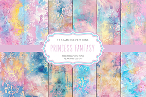 Princess Fantasy Seamless Patterns