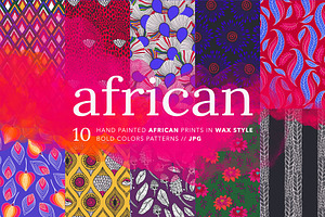 African Wax Print Patterns Set