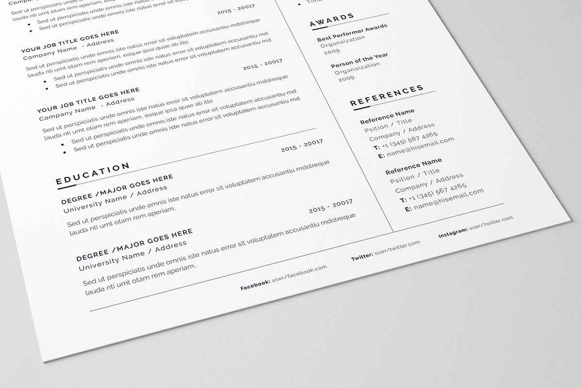 Minimal Resume, a Resume Template by Pxl_graphic (Photo 4 of 4)