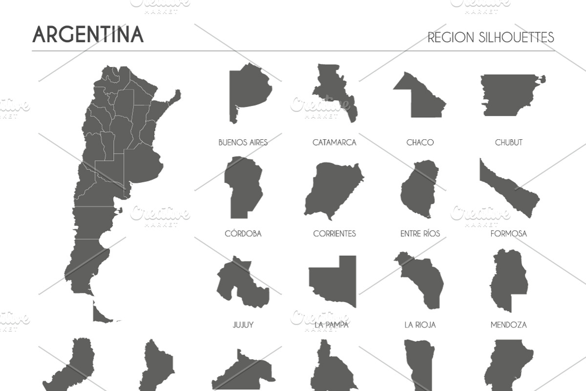 Region Silhouettes of 88 countries, an Education Illustration by asantosg (Photo 17 of 19)