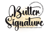 Butter Signature | Script Font, a Script Font by Scratchones (Thumbnail 1 of 8)