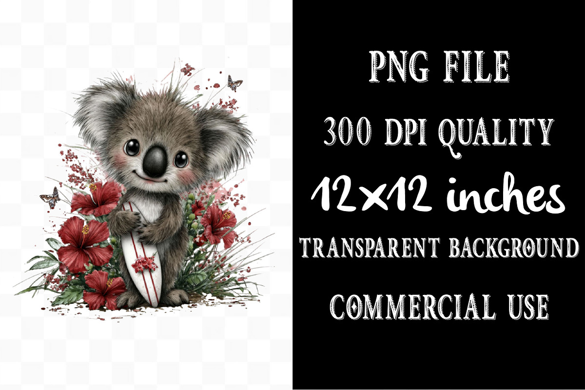 Summer Beach Koala PNG Clipart, an Animal Illustration by Designking (Photo 4 of 5)