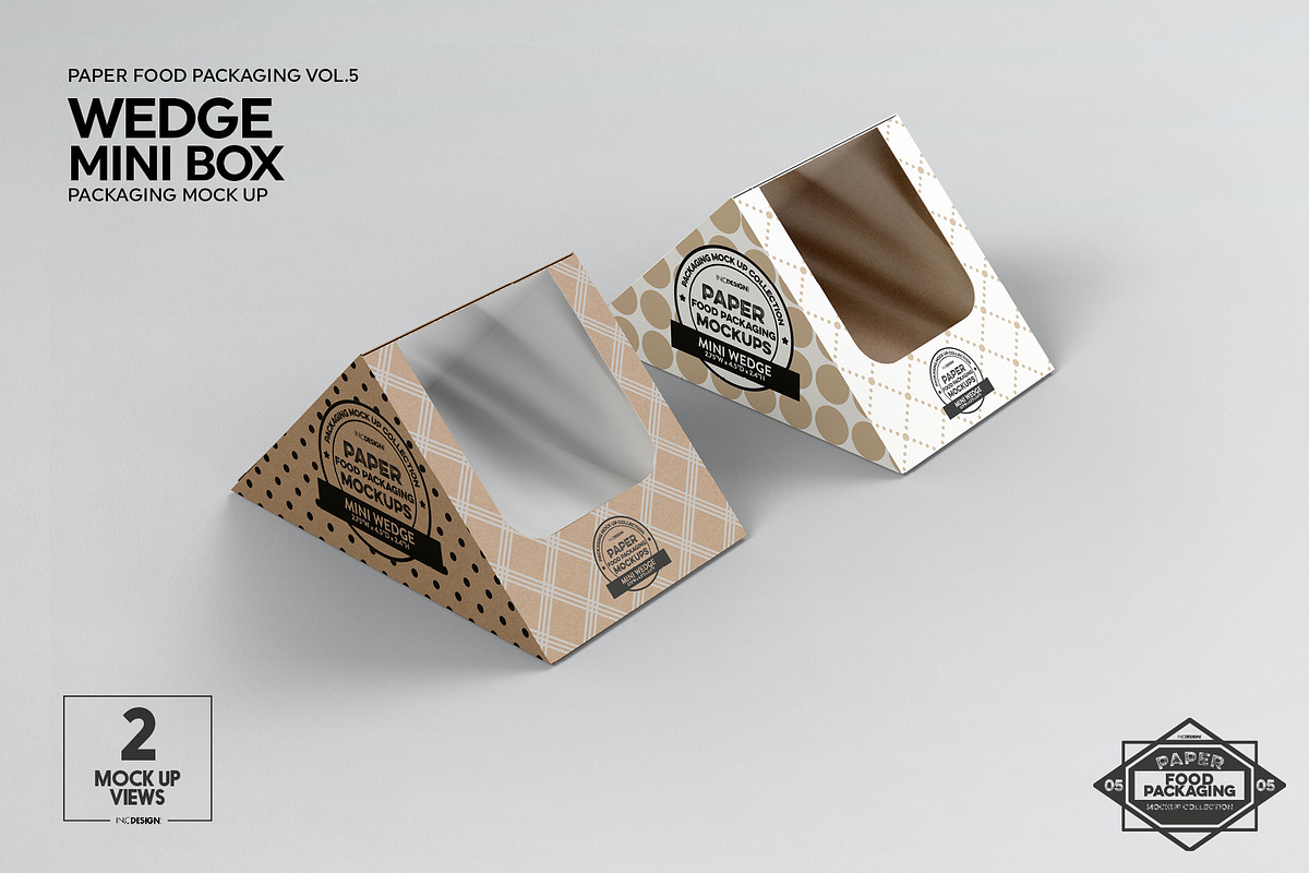 Sandwich Mini Wedge Packaging Mockup, a Product Mockup by INCDesign (Photo 5 of 9)