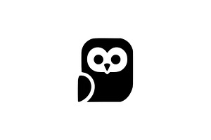 Cute Owl Silhouette Vector, an Animal Illustration by Vectorium Studio