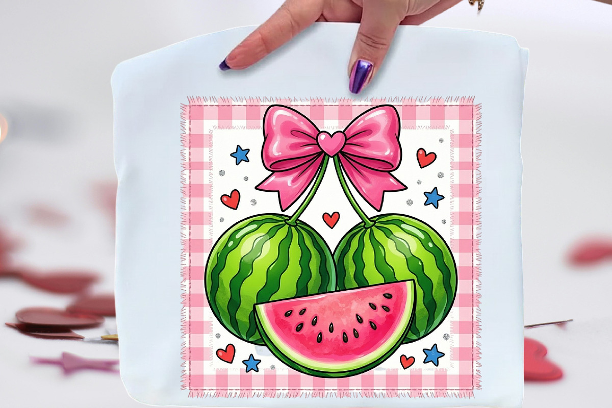 Watermelon Coquette Bow Summer PNG, an Illustration by CraftArtStudio (Photo 1 of 4)