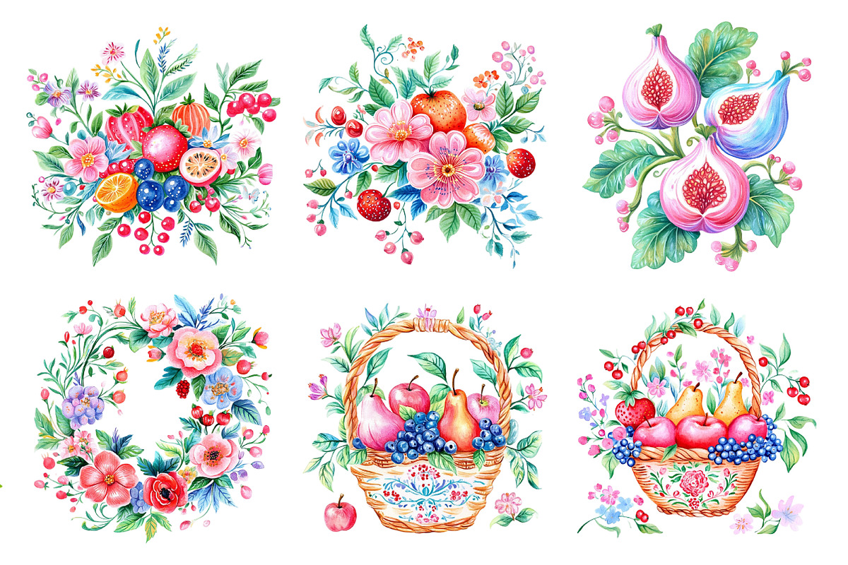 Fruit Watercolor Clipart Set, a Seasonal Illustration by Daily.Designs (Photo 2 of 4)