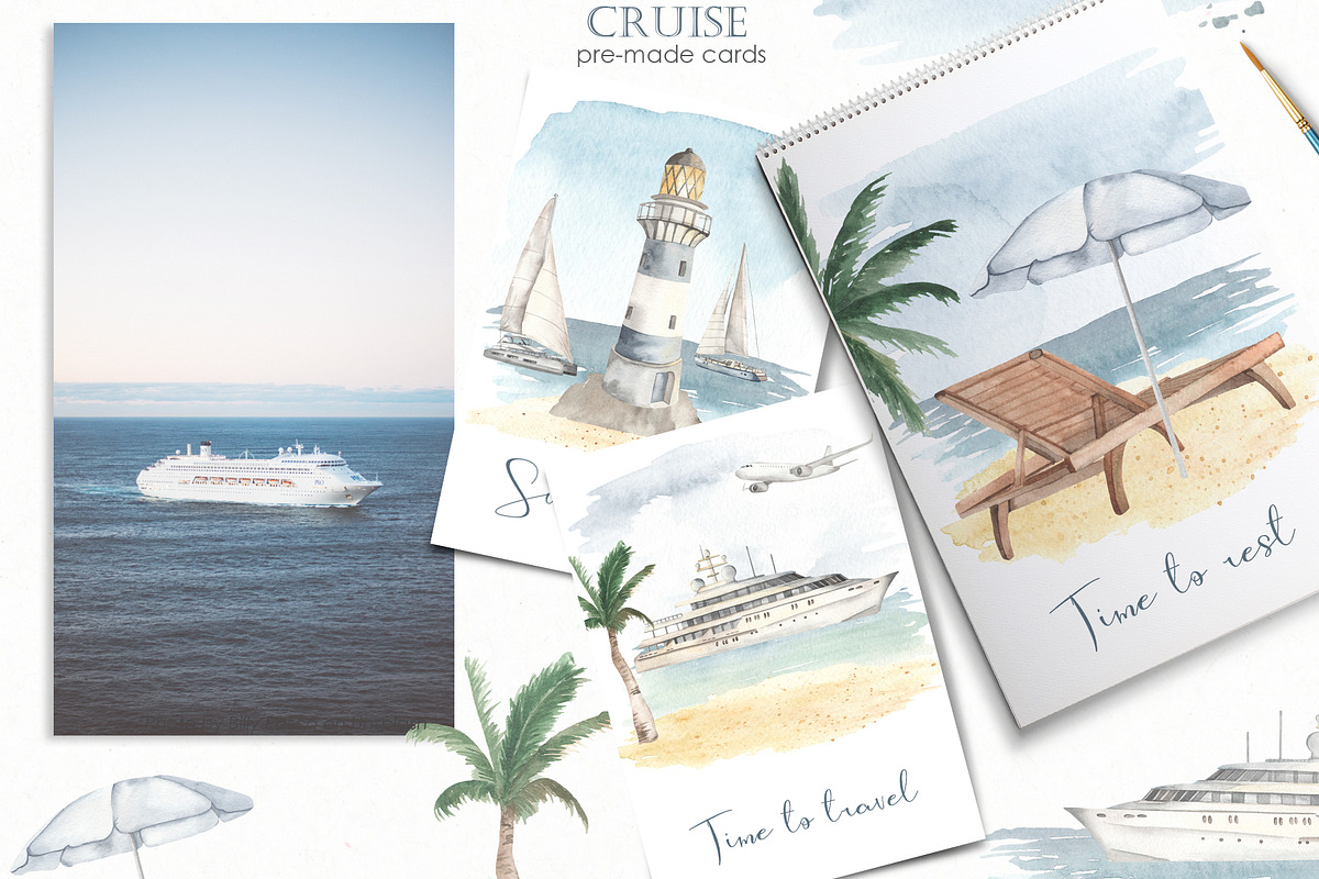 Cruise Watercolor collection, an Illustration by Marina Ermakova (Photo 7 of 11)