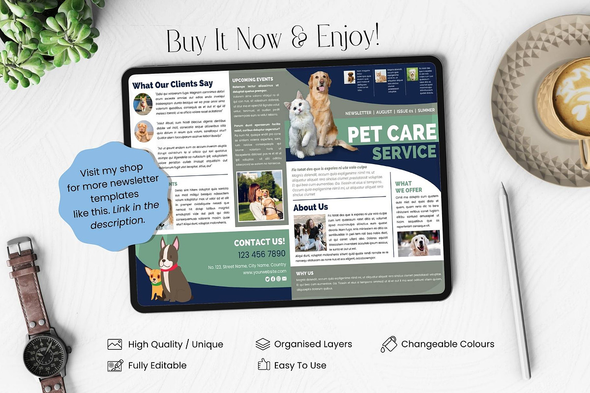 Canva Newsletter Template Pet Care, an Email Template by PixelCraft (Photo 15 of 15)