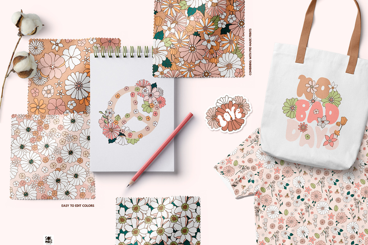 Groovy Meadow floral collection, a Pattern Graphic by solmariart (Photo 8 of 10)