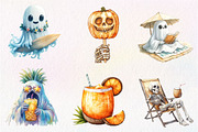 Halloween on Beach Clipart Bundle, an Illustration by CreationArt (Thumbnail 8 of 9)