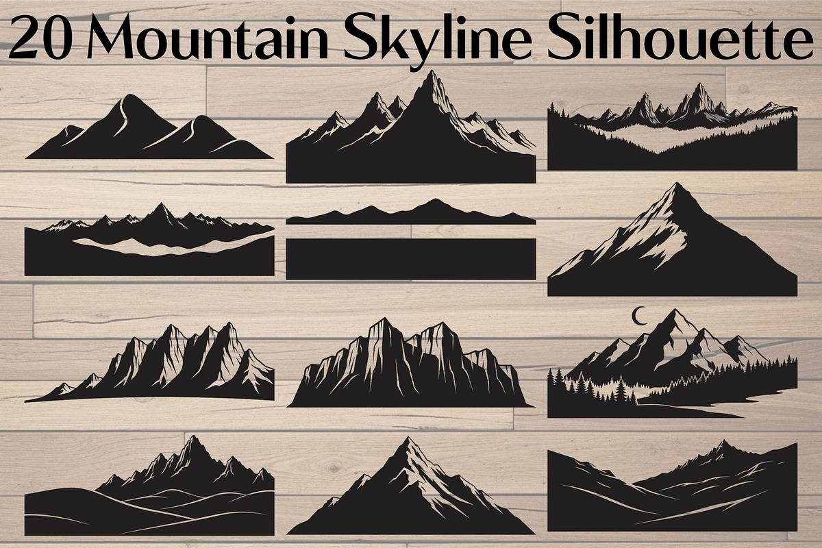 Mountain Skyline Silhouette, an Object Graphic by Designer_Momina (Photo 1 of 20)