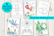 Coloring Pages with insects, an Illustration by Elena Nesterova (Thumbnail 1 of 7)