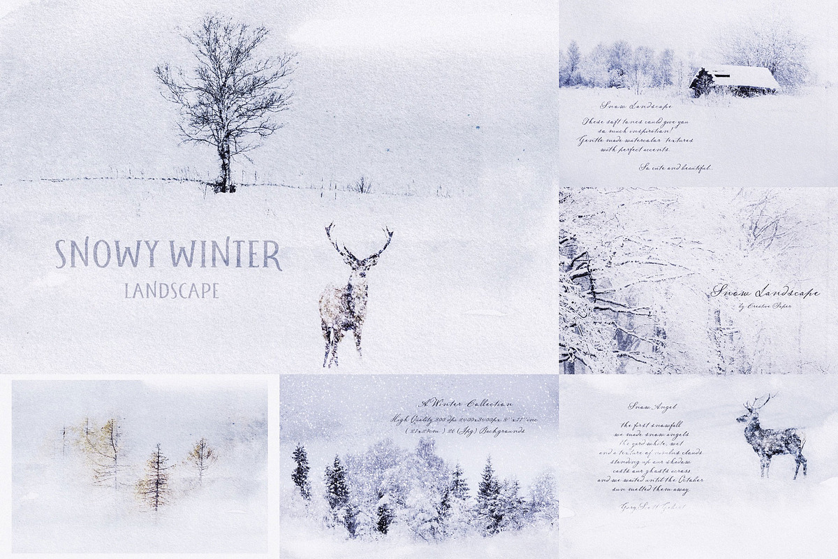 Winter Landscape Bundle, a Background Graphic by by creative paper (Photo 4 of 5)