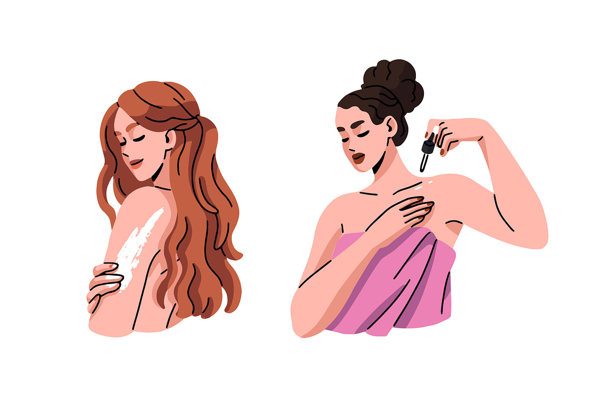 Women use beauty cosmetics set, a Person Illustration by PaperTrident (Photo 6 of 8)