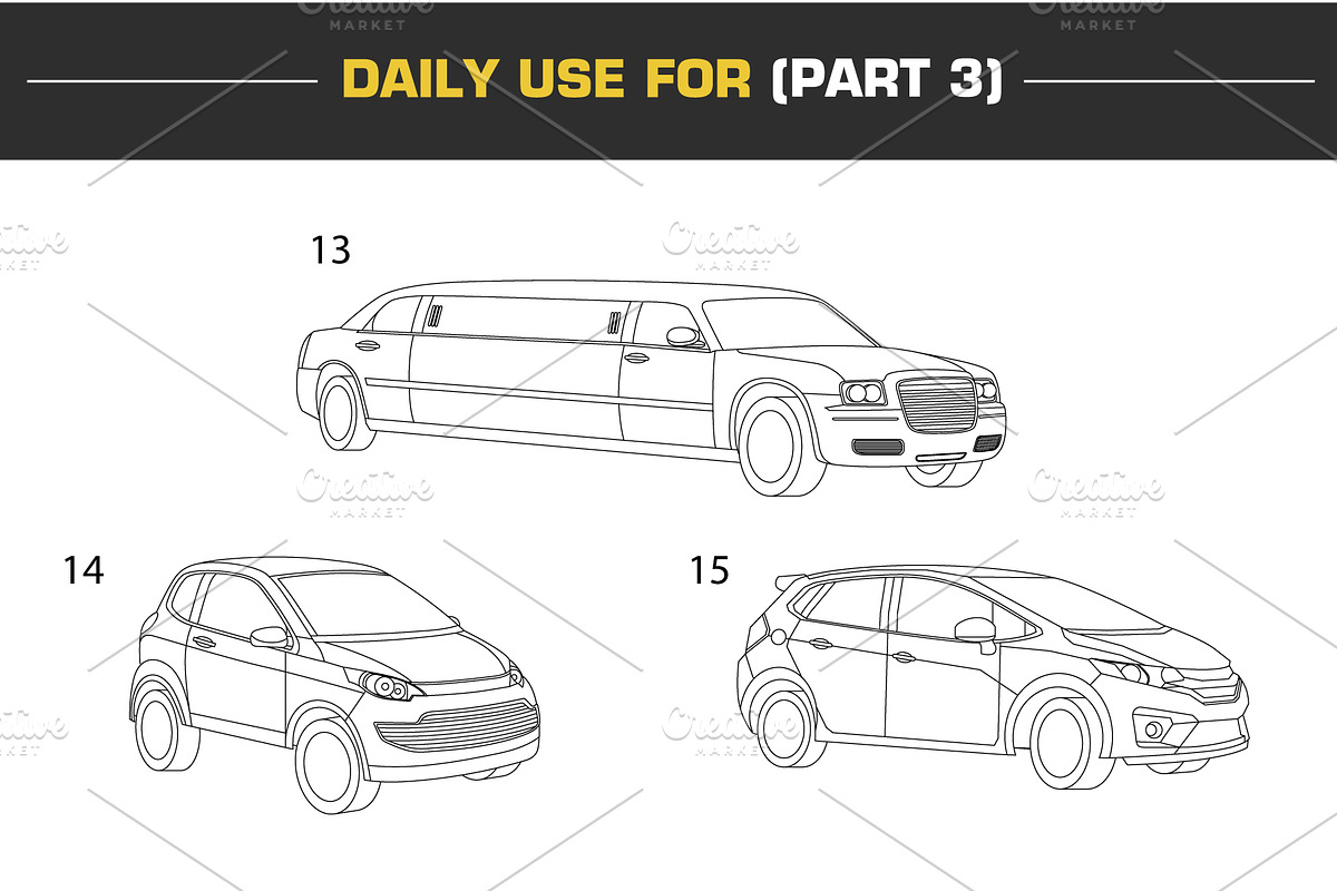 Vector Car illustrations (1st SET), an Illustration by Cartoon Lab (Photo 4 of 8)