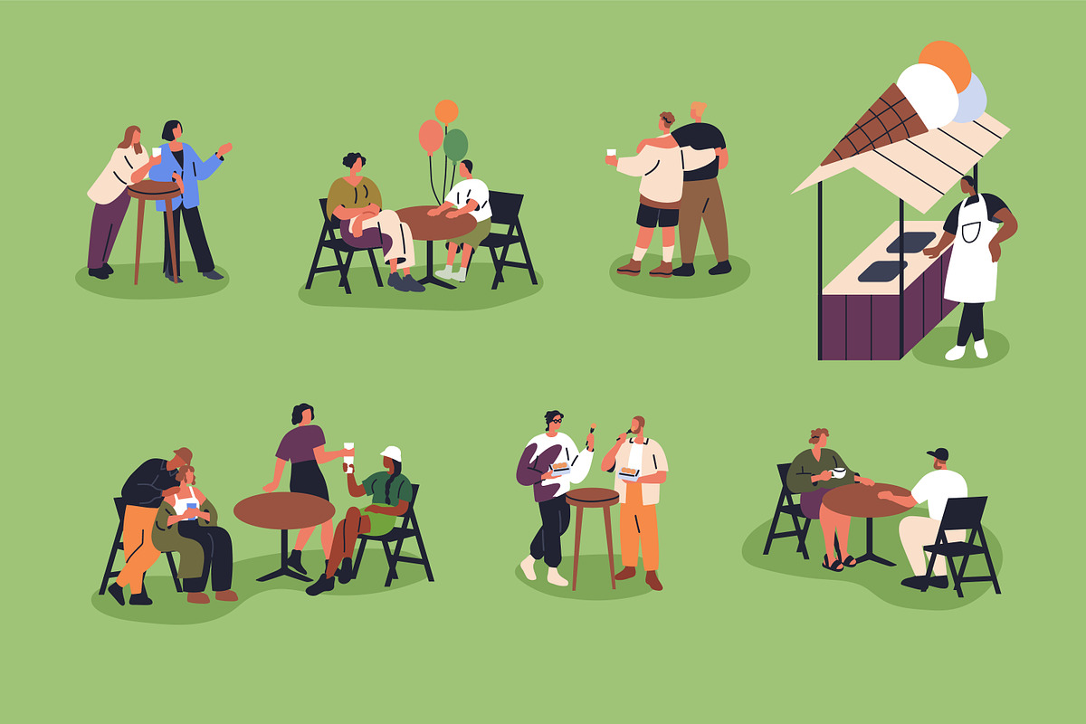 People at open-air street food fest, a Food Illustration by Good Studio (Photo 2 of 4)