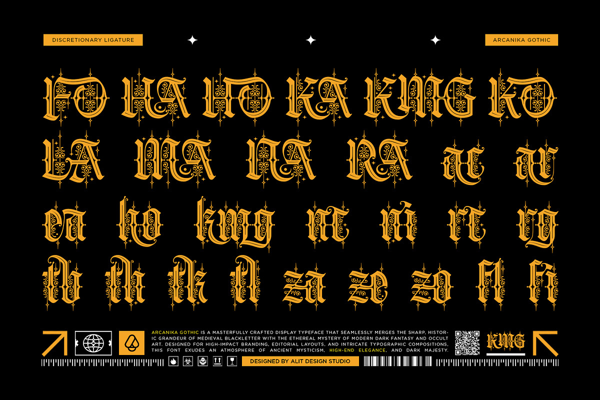 Arcanika Gothic Typeface, a Blackletter Font by alit design (Photo 2 of 20)
