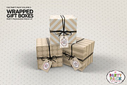 Wrapped Gift Boxes Packaging Mockup, a Packaging Mockup by INCDesign (Thumbnail 5 of 7)