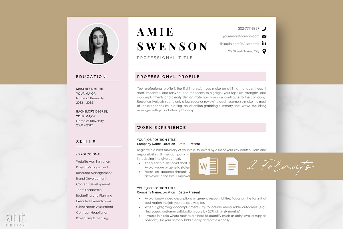 Modern Resume Template - Amie