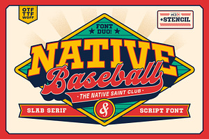 Native Baseball - Font Duo, a Slab Serif Font by The Native Saint Club