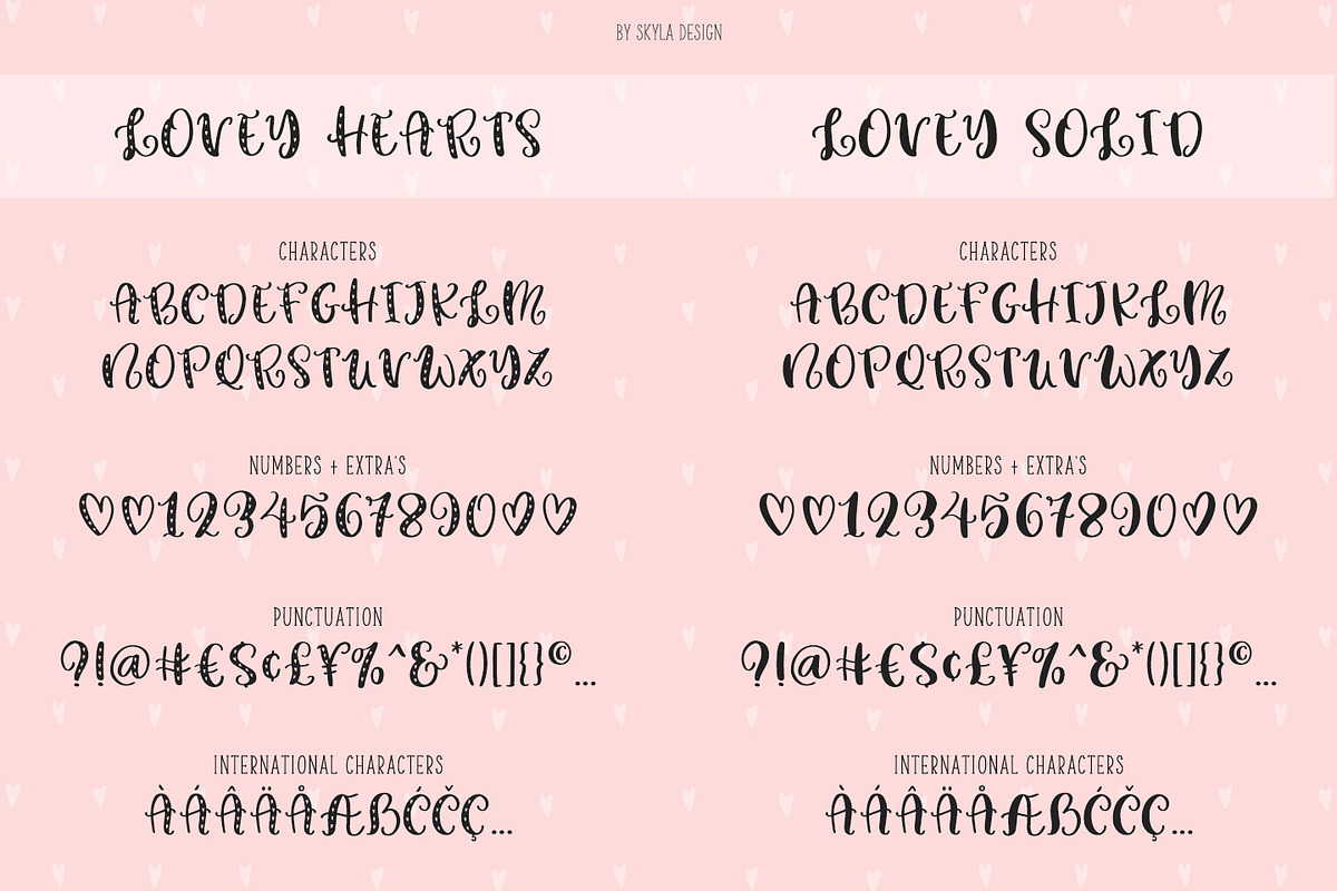 Cute heart font family Lovey preview 5