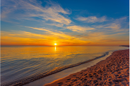 Beautiful summer sunset over beach, a Nature Photo by Lukas Jonaitis SHOP