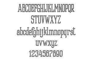 Retro Font Alphabet And Numbers