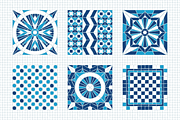 30x3 VINTAGE MOSAIC PATTERNS (BLUE), a Pattern Graphic by 2DFUNS (Thumbnail 3 of 7)