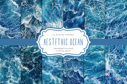 Aesthetic Ocean Textures, a Background Graphic by Curve Design