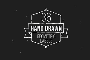 Hand drawn geometric labels