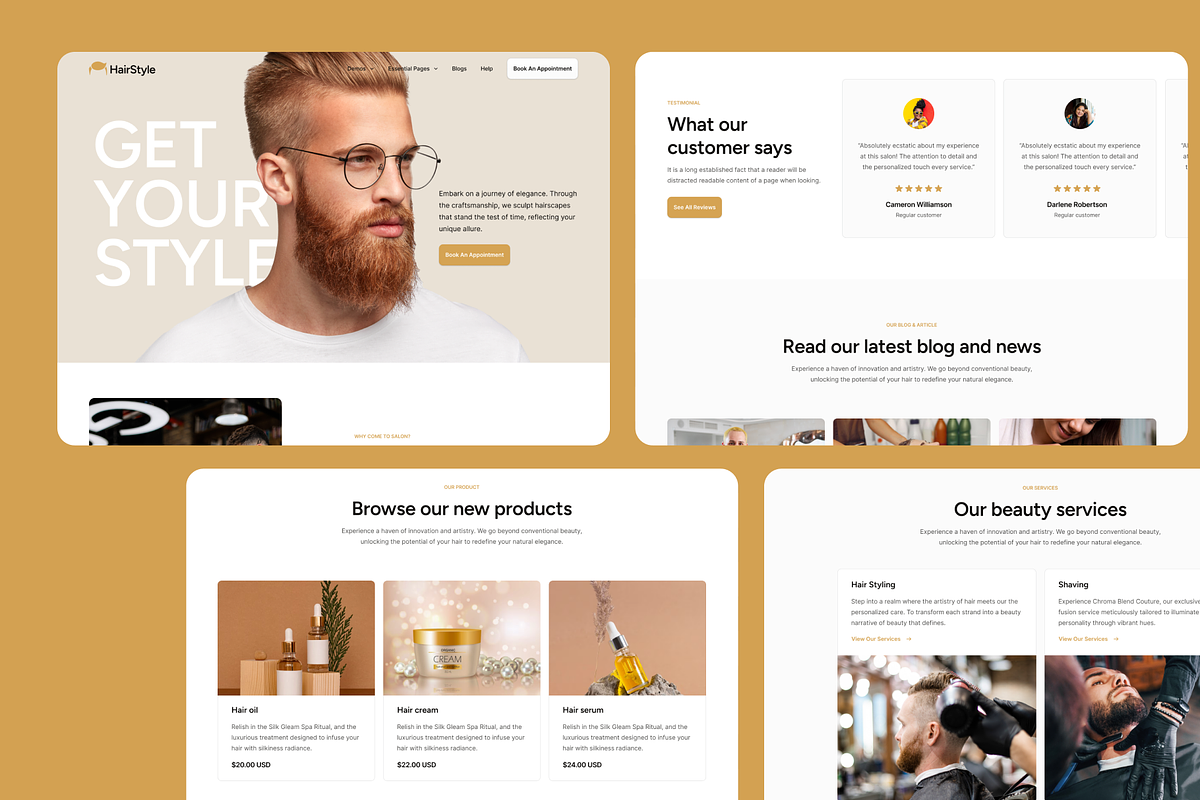 HairStyle - Small Business Figma, an UI Kit Template by FinestDevs (Photo 6 of 8)