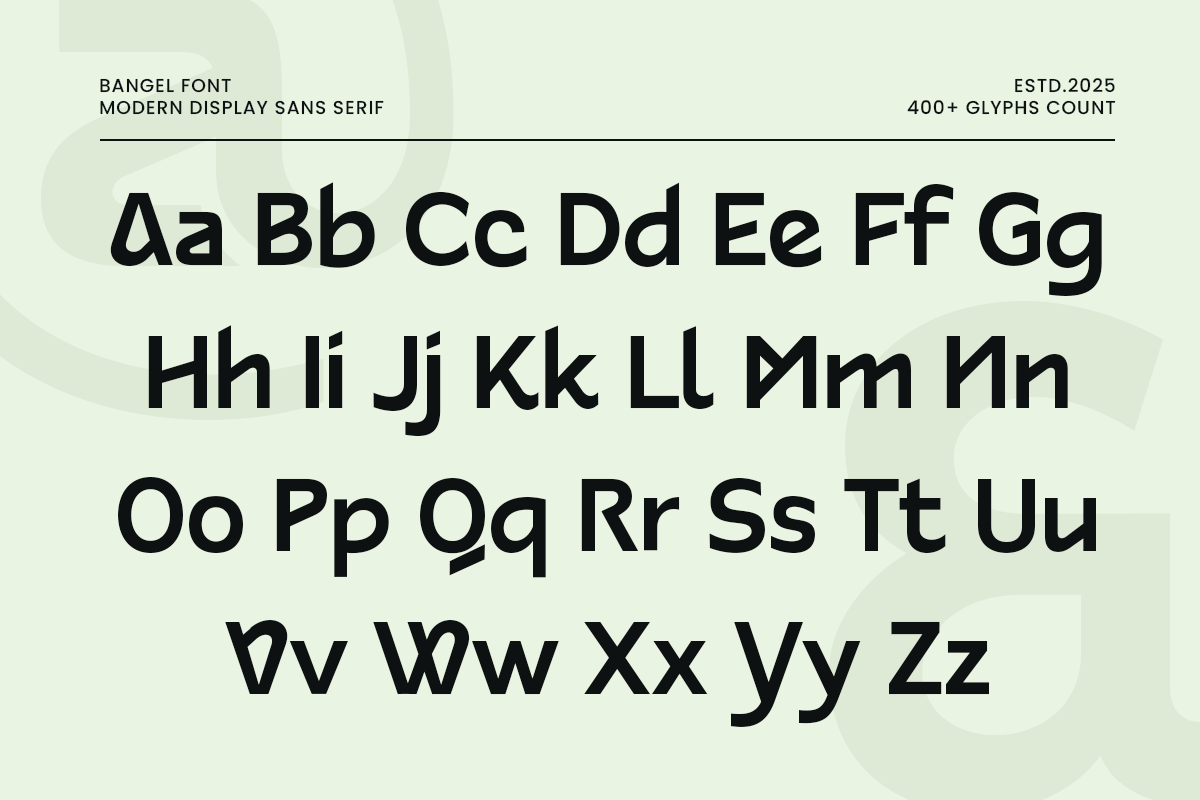 Bangel - Modern Display Logo Font, a Sans Serif Font by Sensatype (Photo 13 of 15)