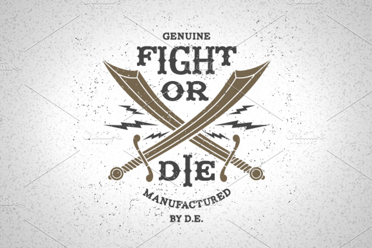 Vintage Label Fight Or Die, an Illustration by Ezepov (Photo 1 of 3)