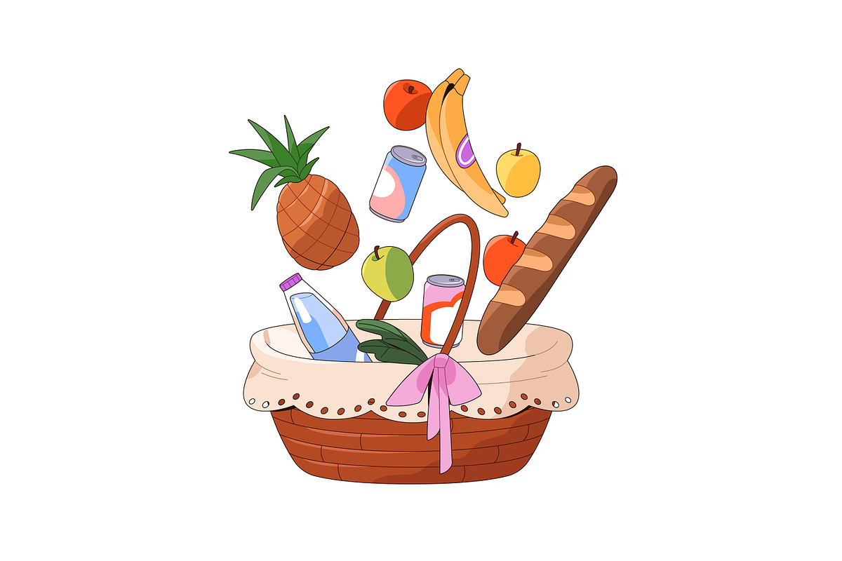 Grocery baskets for shopping food, a Food Illustration by PaperTrident (Photo 4 of 9)