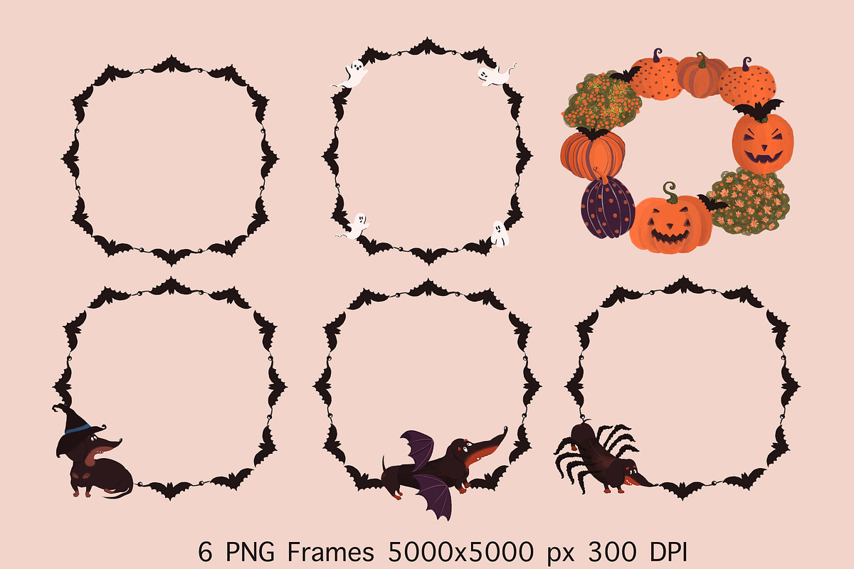 Halloween Dachshunds, a Seasonal Illustration by YuNa (Photo 8 of 15)