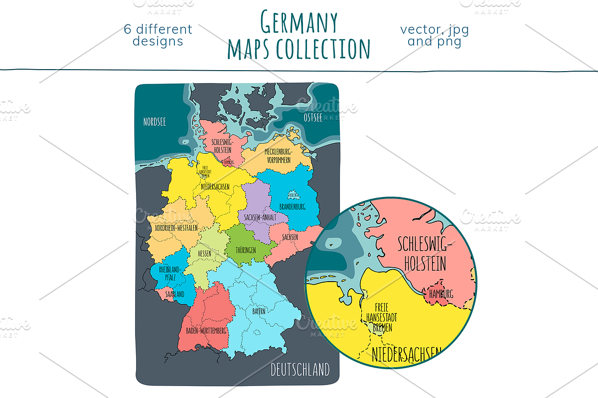 Germany Maps Collection, an Education Illustration by Illustrationsforteachers (Photo 3 of 5)